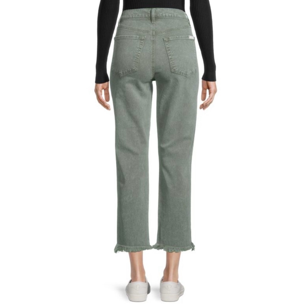 7 For All Mankind Straight Button-Fly Crop Jeans - Picture 9 of 10